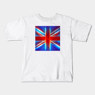 Neon Union Flag Abstract Union Jack Kids T-Shirt